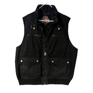 COOGI Australia Men's Heavy Sleeveless Black Moto Outback Jacket Vest 3X XXL 3XL
